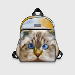 Детский рюкзак Кошка породы шотландская вислоухая косоглазая, цвет: 3D-принт