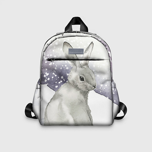 Детский рюкзак Милый кролик на снегу / 3D-принт – фото 1