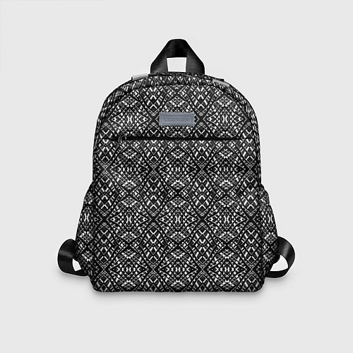 Детский рюкзак Черно-белый геометрический узор Скандинавия / 3D-принт – фото 1