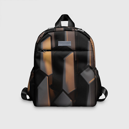 Детский рюкзак Абстрактные тёмные геометрические блоки / 3D-принт – фото 1