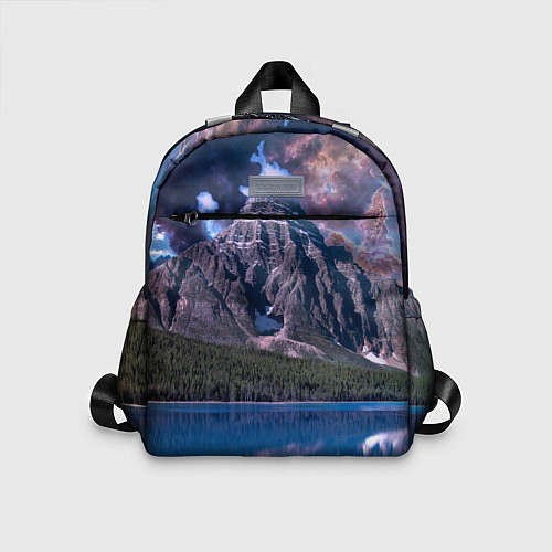 Детский рюкзак Горы и лес у озера / 3D-принт – фото 1