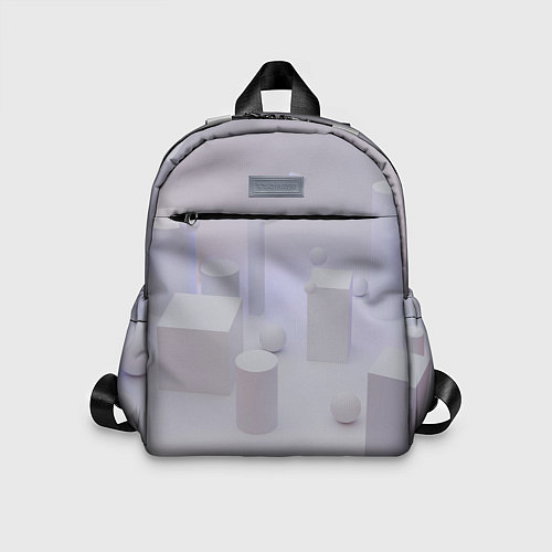 Детский рюкзак Светлые геометрические шары и кубы / 3D-принт – фото 1