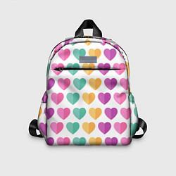 Детский рюкзак Яркие сердечки, цвет: 3D-принт
