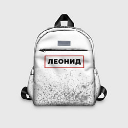 Детский рюкзак Леонид - в красной рамке на светлом, цвет: 3D-принт