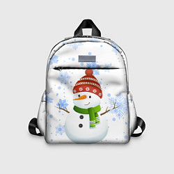 Детский рюкзак Снеговик со снежинками, цвет: 3D-принт