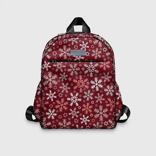 Детский рюкзак Новогодний узор из снежинок / 3D-принт – фото 1