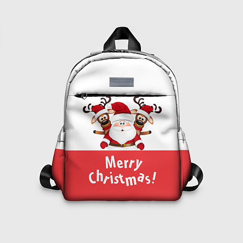 Детский рюкзак Дед Мороз с оленями / 3D-принт – фото 1