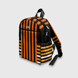 Детский рюкзак Полосатый узор в красных оранжевых тонах на черном, цвет: 3D-принт — фото 2