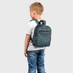 Детский рюкзак Синий , белый орнамент на черном, цвет: 3D-принт — фото 2