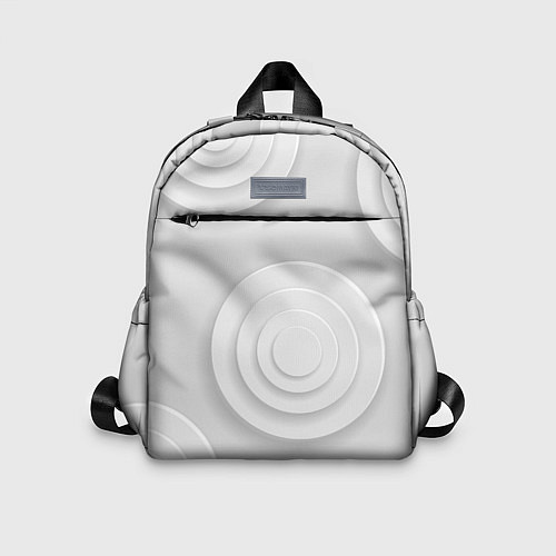 Детский рюкзак Серый фон и абстрактные белые объёмные окружности / 3D-принт – фото 1