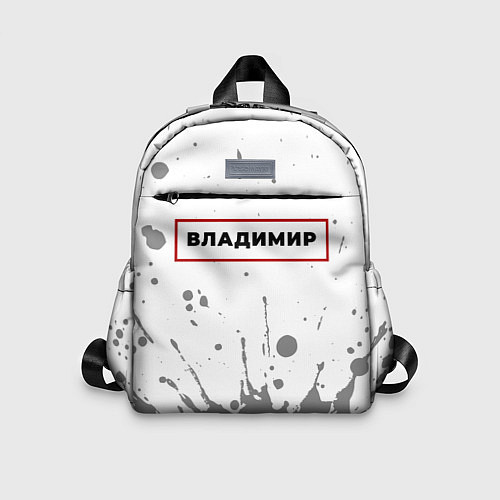 Детский рюкзак Владимир - в красной рамке на светлом / 3D-принт – фото 1