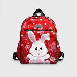 Детский рюкзак Весёлый кролик в снежинках, цвет: 3D-принт
