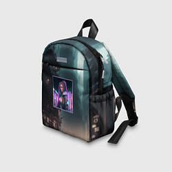 Детский рюкзак Sci-fi girl and cyberpunk vibes, цвет: 3D-принт — фото 2
