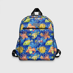 Детский рюкзак Большие акварельные рыбы, цвет: 3D-принт