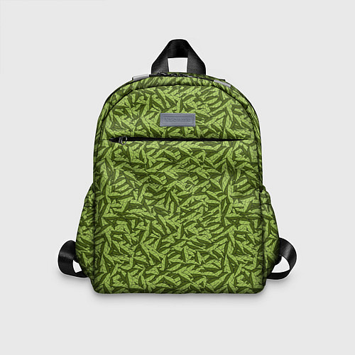 Детский рюкзак Милитари листья в полоску / 3D-принт – фото 1