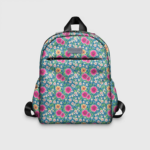 Детский рюкзак Весенний цветочный паттерн / 3D-принт – фото 1