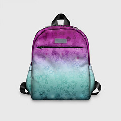 Детский рюкзак Градиентный узор звезды розово-бирюзовый, цвет: 3D-принт