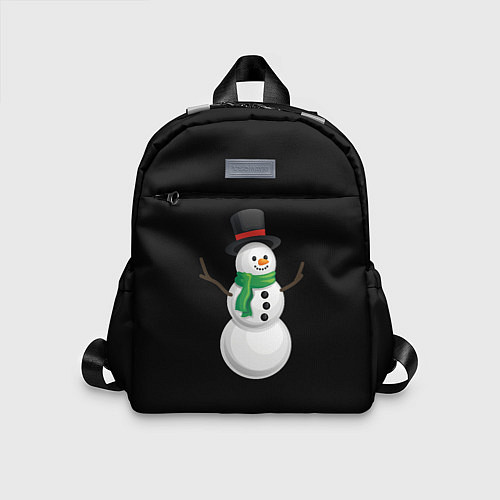 Детский рюкзак Новогодний снеговик с шарфом / 3D-принт – фото 1