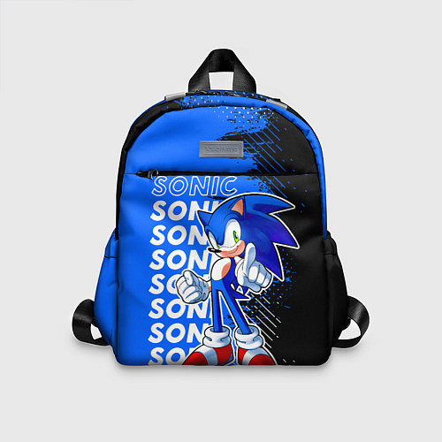 Детский рюкзак Соник на синем фоне / 3D-принт – фото 1