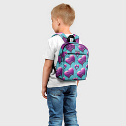 Детский рюкзак Паттерн сердца и капли, цвет: 3D-принт — фото 2