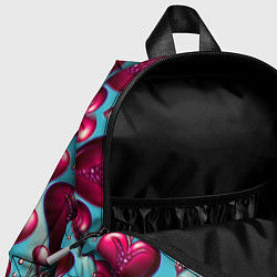 Детский рюкзак Паттерн красные абстрактные сердца, цвет: 3D-принт — фото 2