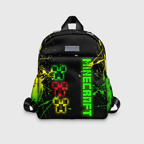 Детский рюкзак Minecraft - неоновые логотипы / 3D-принт – фото 1