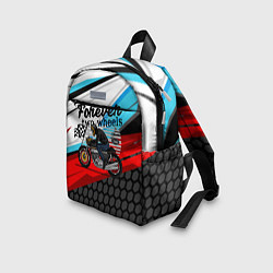 Детский рюкзак Два колеса навсегда мотоспорт, цвет: 3D-принт — фото 2