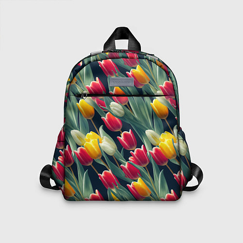 Детский рюкзак Много тюльпанов / 3D-принт – фото 1