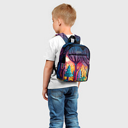 Детский рюкзак Сказочный лес на закате солнца, цвет: 3D-принт — фото 2