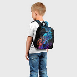 Детский рюкзак Неоновый цветной дым на черном фоне, цвет: 3D-принт — фото 2