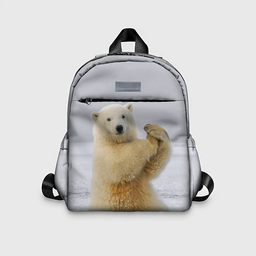 Детский рюкзак Белый медведь разминается / 3D-принт – фото 1