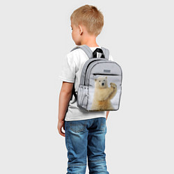 Детский рюкзак Белый медведь разминается, цвет: 3D-принт — фото 2