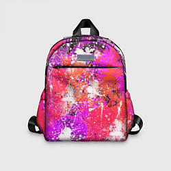 Детский рюкзак Разбрызганная красная краска - темный фон, цвет: 3D-принт