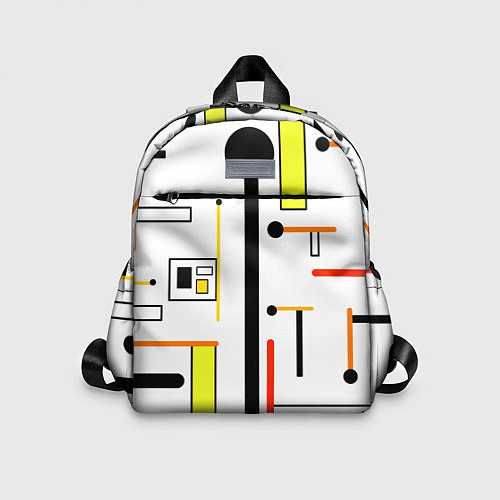 Детский рюкзак Яркие геометрические фигуры на белом фоне / 3D-принт – фото 1