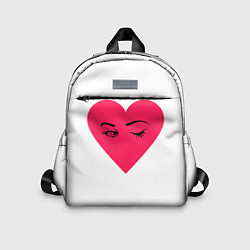 Детский рюкзак Красное сердце - любовь с глазами, цвет: 3D-принт