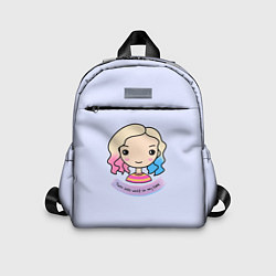 Детский рюкзак Энид-оборотень радужная на сиреневом фоне, цвет: 3D-принт