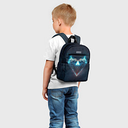 Детский рюкзак Каменное сердце в синем неоновом электрическом све, цвет: 3D-принт — фото 2