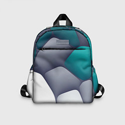 Детский рюкзак Серо-бело-синий каменный паттерн, цвет: 3D-принт