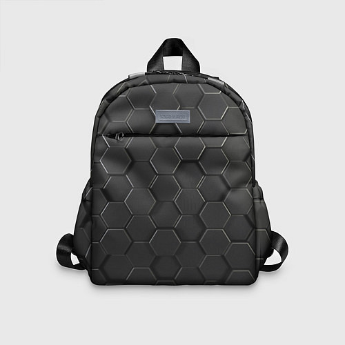 Детский рюкзак Abstraction hexagon grey / 3D-принт – фото 1