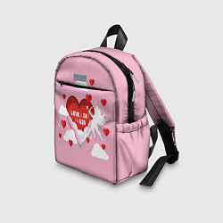 Детский рюкзак День святого валентина фон в бумажном стиле, цвет: 3D-принт — фото 2