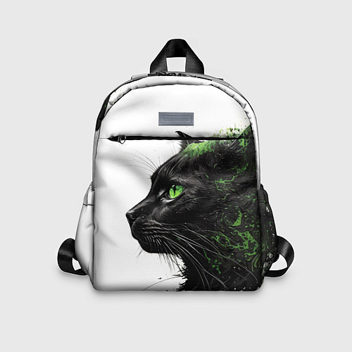 Детский рюкзак Кот с зелеными глазами / 3D-принт – фото 1