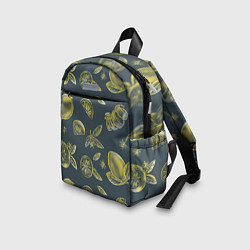 Детский рюкзак Лимоны в карандаше на сером фоне, цвет: 3D-принт — фото 2