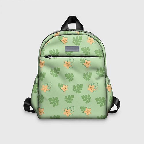 Детский рюкзак Узор из цветков и листьев арбуза / 3D-принт – фото 1