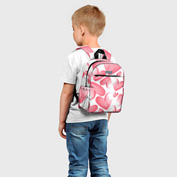 Детский рюкзак Розовые акварельные сердца - паттерн, цвет: 3D-принт — фото 2