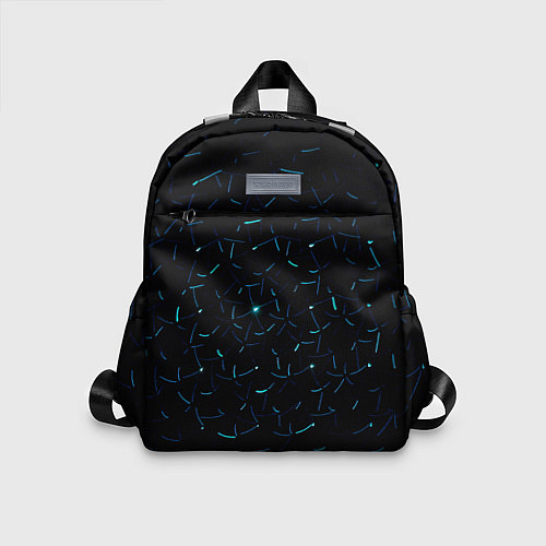 Детский рюкзак Абстрактные неоновые светло-синие линии шара / 3D-принт – фото 1