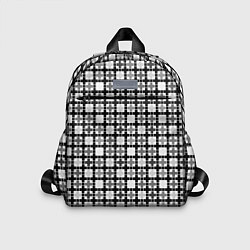 Детский рюкзак Черно-белый геометрический мелкий узор, цвет: 3D-принт