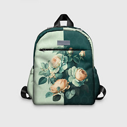 Детский рюкзак Розы на зеленом фоне, цвет: 3D-принт