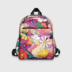 Детский рюкзак Девочка в цветах, цвет: 3D-принт