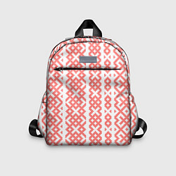 Детский рюкзак Абстрактный красный ребристый паттерн, цвет: 3D-принт