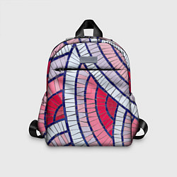 Детский рюкзак Абстрактная белая-фиолетовая-красная текстура, цвет: 3D-принт